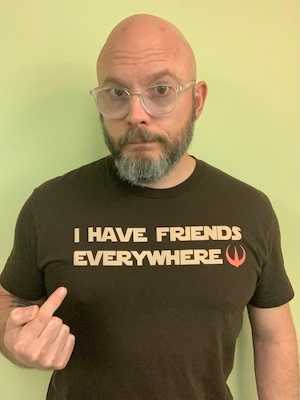 josemonkey wearing a cool t-shirt